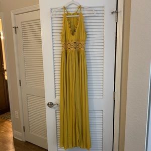 Fully lined maxi dress with crochet detail